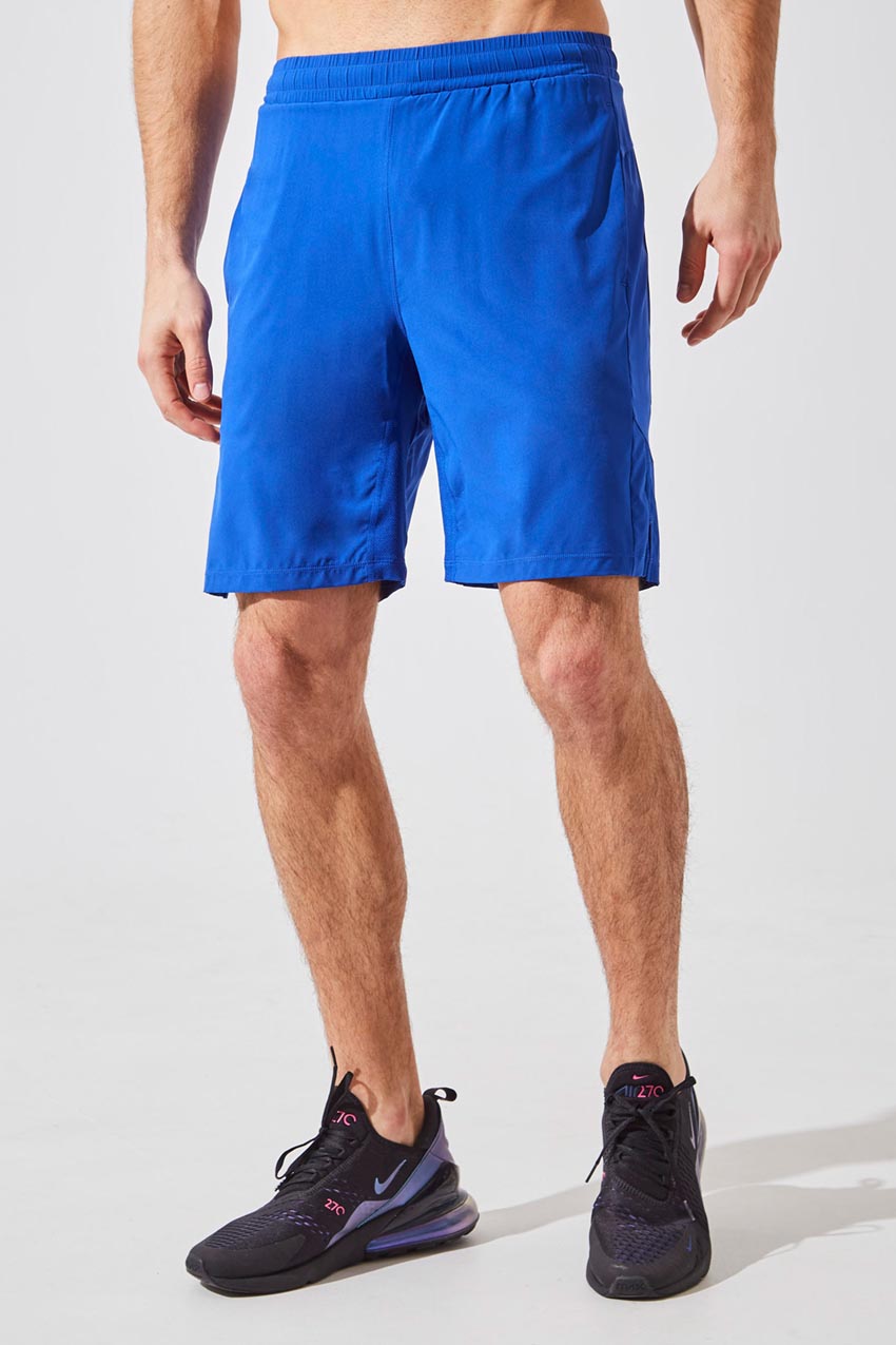 MPG Sport men's Crux 9” Recycled Polyester Short with Liner in Blue Punch